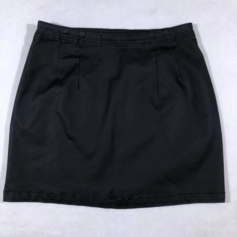 NEW Indigo Rising Womens Medium Black Side Slit Coated Skirt NWT $48 Francesca’s - Picture 5 of 10